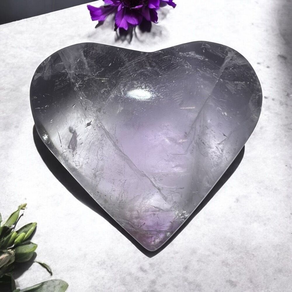 Amethyst Crystal Heart‎ Carving